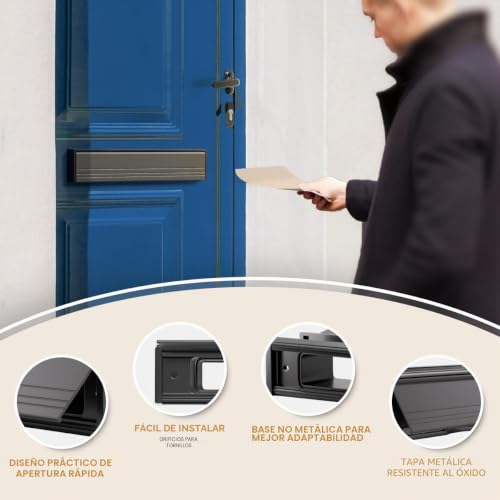 Buzón de puerta de aluminio Bwintech de alta durabilidad para accesos de 40-80mm 4