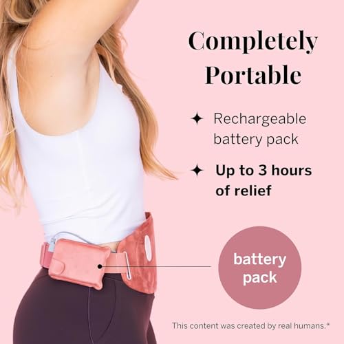 Image of Pixie Period Heating Pad for Cramps - Wearable Cordless Graphene Heat Belt - 3 Heat Settings - Vibration Massage - Discreet - Adjustable Fit - Rechargeable - FSA Eligible and HSA Eligible - Pink
