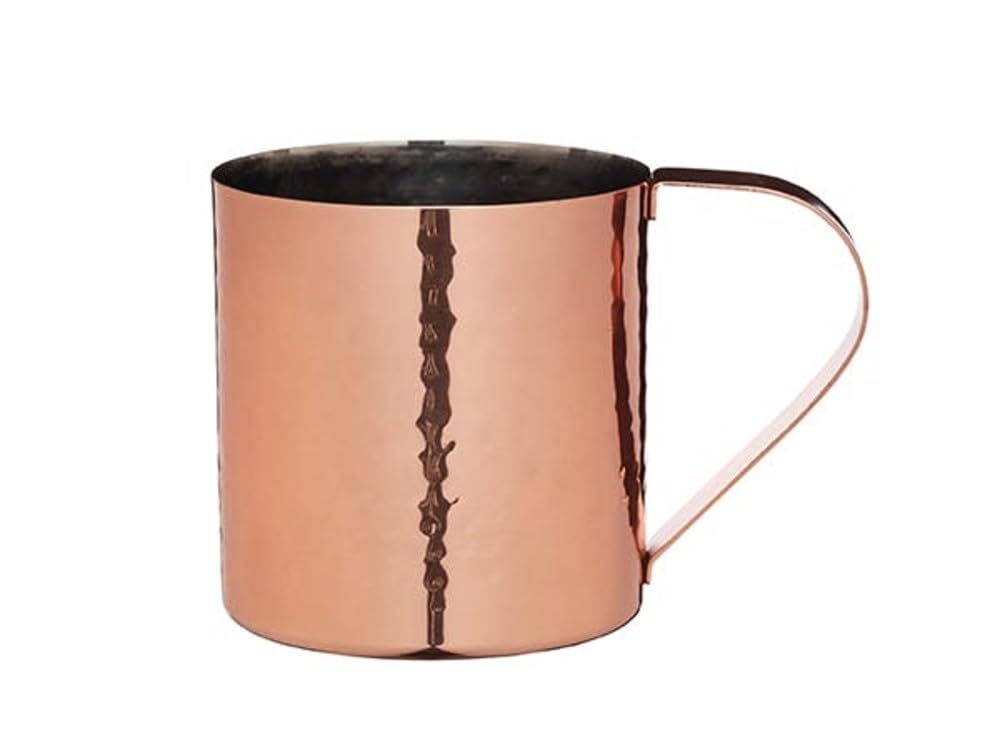 BarCraft Hammered Copper Finish Moscow Mule Cocktail Mug, Stainless Steel, 550ml