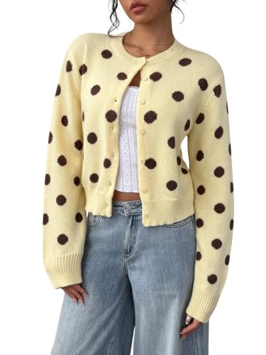 Image of SOLY HUX Women's Button Down Cropped Lightweight Cardigan Sweater | Cute Fall Fashion, 2026