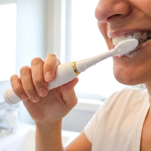 Image of Oblivion Electric Toothbrush - White Rechargeable Sonic Toothbrush with 3 Extra Brush Heads - Waterproof USB Charging Soft Bristle Tooth Brush for Adults Advanced Oral Care Portable Design (Pack of 1)