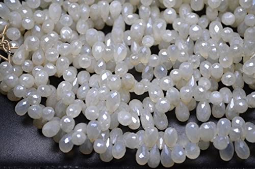 Briolettes calcédoine de qualité supérieure 11-12mm effet perle nacrée LKBEADS