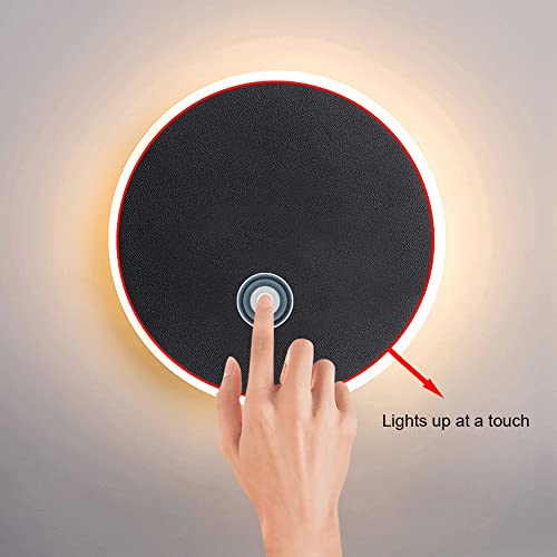 Lampara de pared de metal negro premium circular para iluminacion decorativa 7
