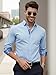 YourTies Mens Blue Button Down Shirt Long Sleeve Formal Business Light Blue Dress Shirt Causal Inner Contrast Shirts Wrinkle Free