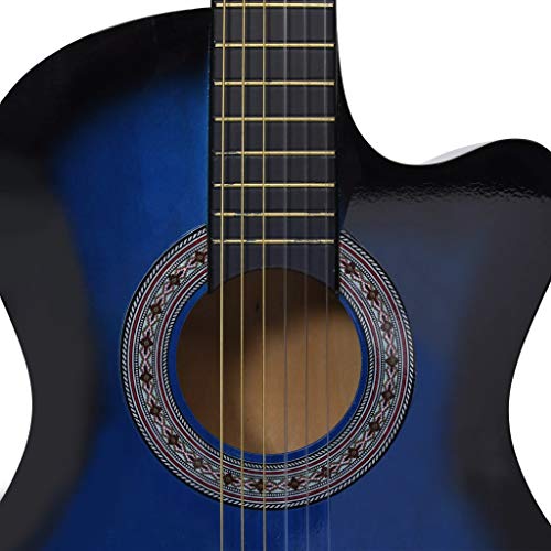 lyrlody Guitare Cutaway, Guitare Acoustique 6 Cordes Basswood Nylon Tuning 63cm Scale Blue 98cm Long avec 3 Médiators… - Les Beatles, Paul McCartney, John Lennon, RIngo Starr, George Harrison lyrlody Guitare Cutaway, Guitare Acoustique 6 Cordes Basswood Nylon Tuning 63cm Scale Blue 98cm Long avec 3 Médiators… – Image 8