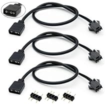 ARGB Female Cable, 1-to-1 ARGB Extension Cable, 5V 3-Pin Digital Addressable RGB Extension Cable, ARGB PC Cables, 11.8 Inches, 3-Pack
