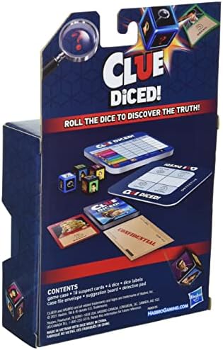 Hasbro Gaming Clue Diced Game, Easy to Learn Game, Quick Game, Portable Travel Game, Family Board Game, Fast Game for Kids Ages 8 and Up
