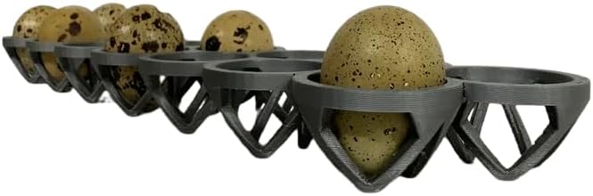 Stackable Quail Egg Tray for Refrigerator – Holds 15 or 30 Coturnix Eggs, 3D Printed Modular Egg Storage System, Space-Saving Organizer for Kitchen & Farm Use (Orange, 3 Trays-2.3" x9.8")