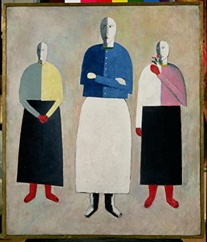 Cuadro en lienzo de alta calidad TVLAR, lienzo famoso Tre bambine de Malevich en 60x90cm