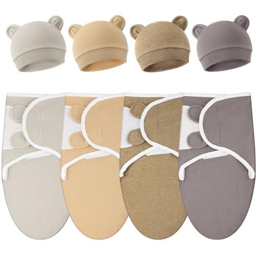 Image of Buryeah 4 Pack Preemie Swaddle Blanket Wrap Set
