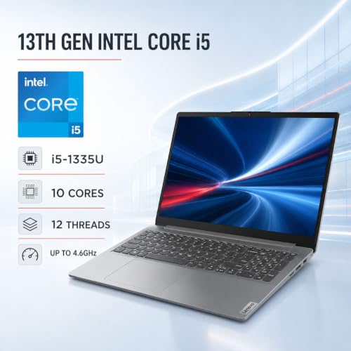 Image of Lenovo IdeaPad Laptop, Intel Core i5-1335U 10-Core, Up to 4.6GHz, 15.6 inch FHD Anti-Glare Display, 40GB DDR4 RAM, 2TB PCIe NVMe SSD, Wi-Fi 6, Numeric Keypad, Privacy Shutter, Windows 11 Pro