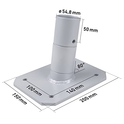 Windhager Premium Patio Bracket Sun Sail Attachment, Bracket for Sail Awning Pole, Weather-Resistant, 10708, Silver - Image 2