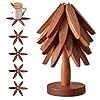 Wooden trivets for hot dishes tree shape trivet settrivets for hot dishes 4 wooden trivets 1 stand stored like a christmas tree walnut wood  urban country home decor