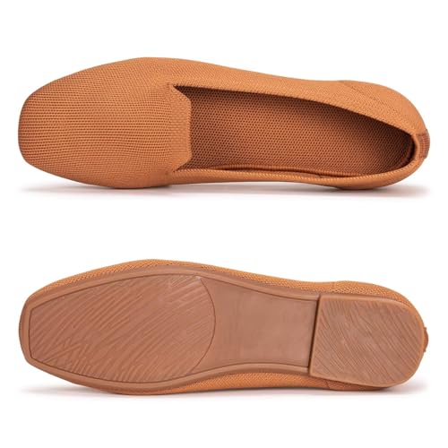 Image of Frank Mully Women's Loafer Flats Square Toe Comfortable Office Work Shoes, Cute Penny Loafer Slip On Walking Driving Shoes