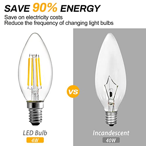 BRIMAX E14 LED Candle Bulbs Dimmable 4W, 40W Equivalent, Soft Warm White 2700K, Small Edison Screw SES Chandelier Bulbs - Image 4