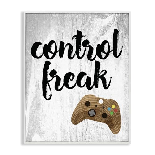 'Control Freak Wood Texture Sign with Video'| Framed Giclee Art