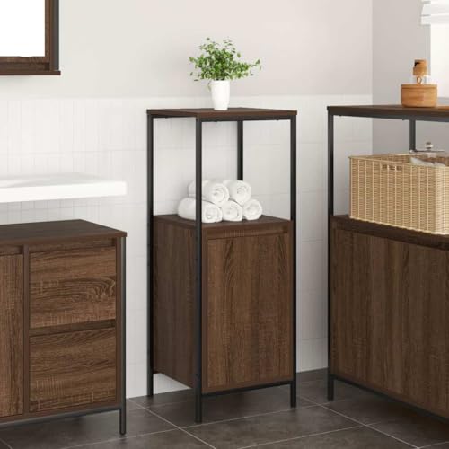 Gecheer Mueble de baño con estantes Roble marrón 36x35x95 cm,Columna Baño,Armario Baño,Armario Multiusos,Mueble Auxiliar Baño