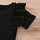 Baby Mädchen Kleidung Neugeborenes Langarm Outfits Plain Romper Top und Floral Hosen Stirnband Bekleidungssets für 0-24 Monate (Schwarz-3, 0-3 Monate)