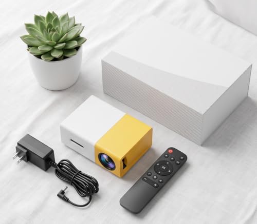Image of LED Projector Yellow and White Portable Home Theater Projector