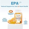 Omega 3 Fish Oil Gummies - Triple Strength Omega 3 Gummy Supplement with High Absorption DHA & EPA - Heart, Joint & Brain Support - Delicious Orange Flavor Fish Oil Nature's Vitamin - 60 Gummies
