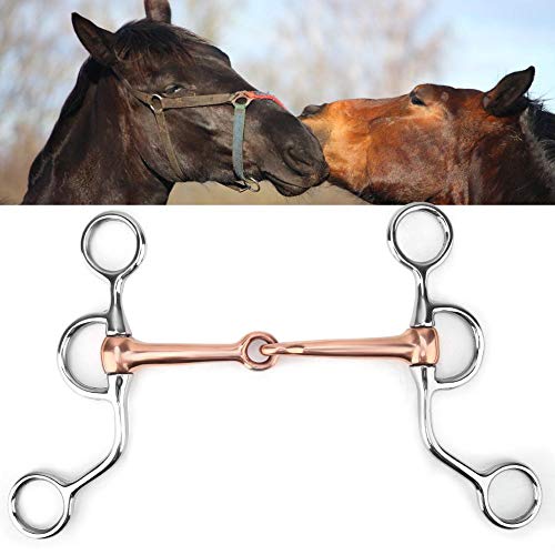 Snaffle di Cavallo, Masticare morso da Allenamento in Acciaio Inossidabile Mese snodato di Rame Morso da dentice Anello Francese Anello Sciolto Accessorio da Corsa con Serpente di