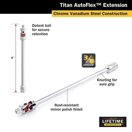 Image of Titan 68108 3 /8-Inch x 8-Inch Auto Flex Universal Joint Extension Adapter