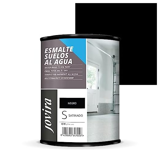 JOVIRA PINTURAS Esmalte Suelos al agua. Especial para suelos de garajes, almacenes, gimnasios, lavanderías, parques infantiles, pistas deportivas, etc. (750 Mililitros, Negro)