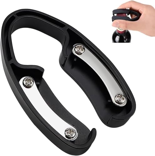 Capsule à Vin Magnétique, Lames en Acier Inoxydable pour Bouteilles de Vin capsule à Double Lame Accessoires D'ouverture de Bouteille de Ouvre-bouteille de Facile(le noir)