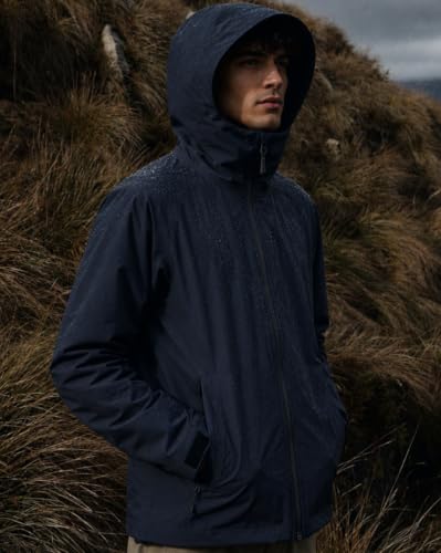 Image of Nobero Men's RainBloc Waterproof Jacket | Windproof Hooded Rain Jacket