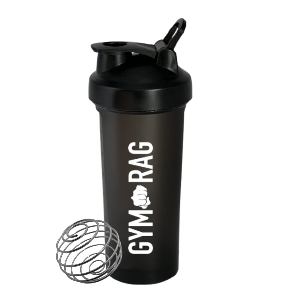 Rag & Bone Protein Shaker Bottle- Bpa Free, Leak-Free 600 Ml Protein Shake Bottle With Wire Ball Mixer- Durable Shaker Bottle For Protein Shakes, Smoothies,