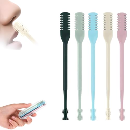 Kerrtoa 2-in-1 Nose Hair Cutter & Ear Picker, 2025 New Manual 360° Rotating Nostril Hair Removal Tool, Portable Manual Nose Hair Trimmer for Men & Women (Mix, 5pcs)
