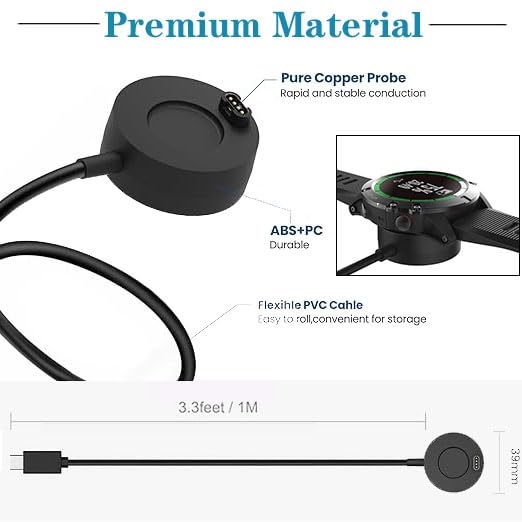 [2-Pack] Type C Chargers Compatible for Garmin Venu 4 41mm/45mm, UCB-C Charging Cable & Dock & Port Protector