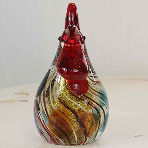 ニワトリ 置物 オブジェ ガラス グリーンガラス ニワトリ 置物