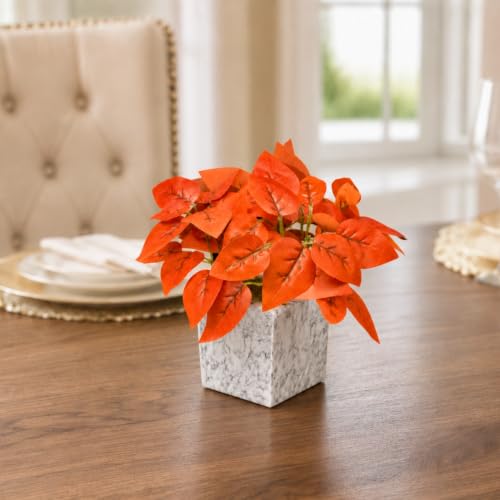 Image of fancymart Artificial Plant with Real-Touch Leaves in Pot, 25 cm, Indoor Tabletop Item for Home Decor, Office, Living Room