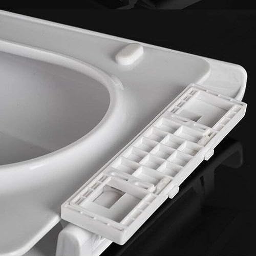 Asiento de inodoro, asiento de inodoro cuadrado blanco con bisagras silenciosas de liberación rápida, asiento de inodoro rectangular de liberación rápida, fijación superior simple, 05b, un