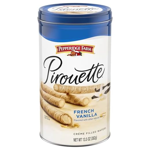 Pepperidge Farm Pirouette Cookies, French Vanilla Flavored Crème Filled Wafers, 13.5 Oz Tin
