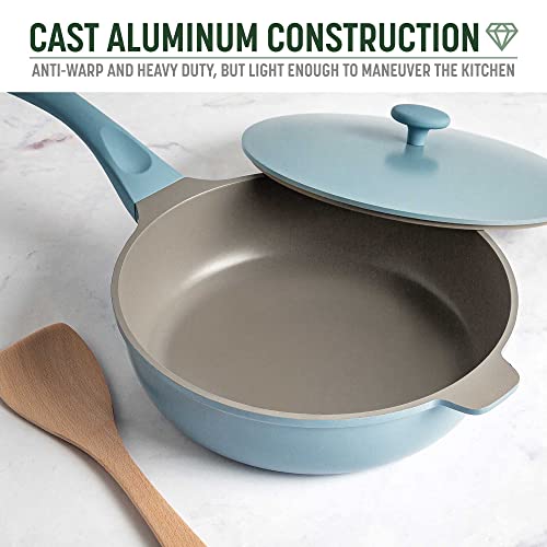 Image of Goodful All-in-One Pan, Multilayer Nonstick Cookware Set, High-Performance Construction, Multipurpose Design Replaces Multiple Pots and Pans, Dishwasher Safe, 11-Inch, 4.4-Quart Capacity, Blue Mist
