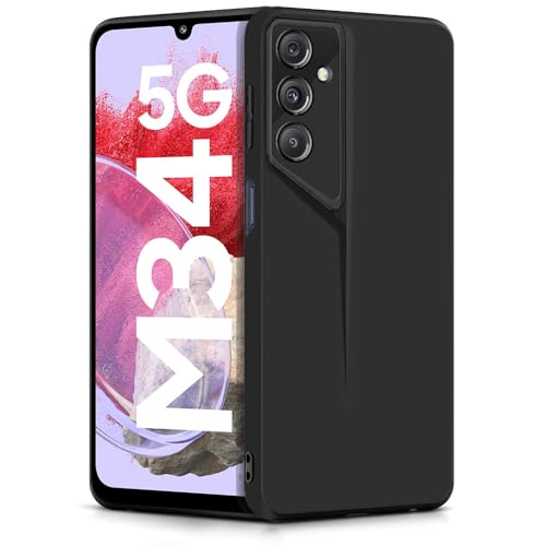 Image of WOW IMAGINE Slim Back Cover for Samsung Galaxy M34 5G | Galaxy F34 5G | Blade Series Ultra Thin Case with Lightweight Design | Camera Protection | Soft Matte Silicone Flexible Mobile Case - Black