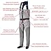 Suwequest Breathable Zip-Front Fishing Waders Waterproof Zippered Stockingfoot Waders Seams Wading Gear Gray XS