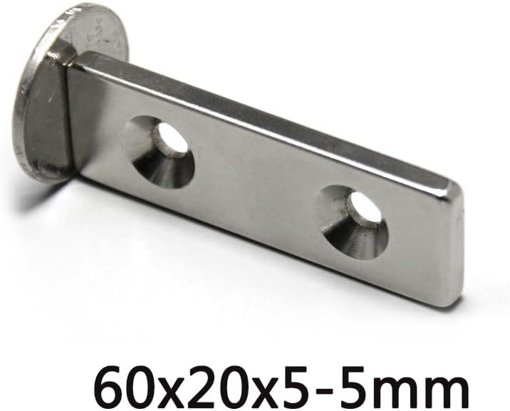 3~10PCS 60x20x5-5mm Sheet Rare Earth 2 holes 5mm Block Rectangular 60x20x5-5 Strip Magnetic 60 * 20 * 5-5 magnet(10pcs)