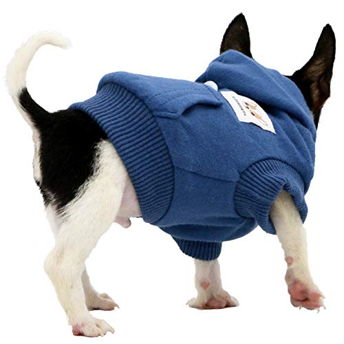 Sudaderas de algodón para perros pequeños con capucha térmica contra el clima frío talla XXS 3