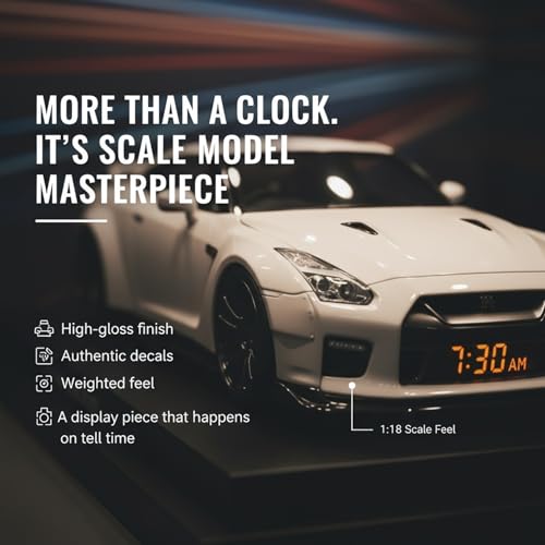 Image of FOYA Hypercar Alarm Clock, 2026 New F1 Car Alarm Clock, Realistic Engine and Light Effects, Sports Car Model with LED Display Screen for Nightstand, Desk, Or Collection Interior Decoration(#C)