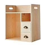 # Größe: 30 * 20 * 33cm SHILONG Hölzerne Einfache Massive Büroschreibtisch Aufbewahrungsständer Süße Kosmetikschublade Aufbewahrungsbox
