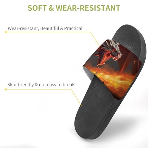 Dragon and Human War Non Slip Slides Sandals for Women Men Quick Drying Shower Shoes for Bathroom Pool Beach3
