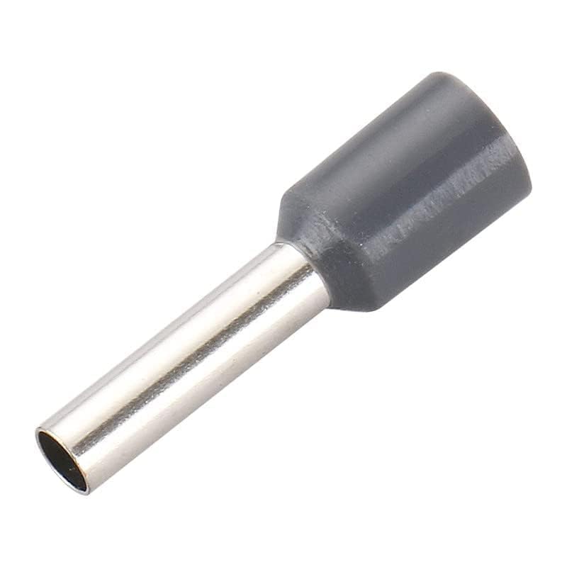 Image of SAFE HOME PRO 200 Pcs,4.0mm Ferrule Copper Crimp Connectors Lugs End Termnal, Gray Insulated Crimp Pin Terminals Copper Crimp Ferrules Wire Cord Pin End E4008 For Multiple Application (4mm)(GRAY)