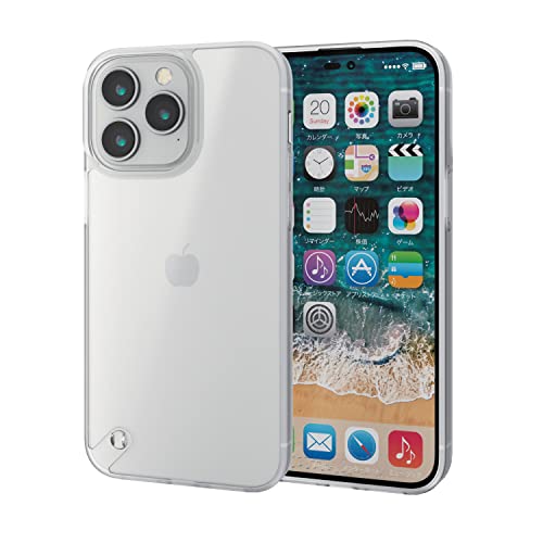 �G���R�� iPhone 14 Pro Max �P�[�X �J�o�[ �n�C�u���b�h �ϏՌ� �Ռ��z�� �X���� �w�ʃ}�b�g �w��h�~ �ɂݐ݌v ������ �X�g���b�v�z�[���t�� �V���L�[�N���A PM-A22DHVCKMCR