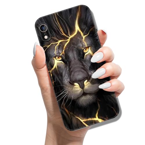 Cover in Silicone Compatibile per iPhone X XS Animato Modello Disegni Morbido TPU Ragazze Donne Custodia Case - Leone