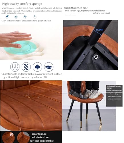 Chaise de salle à manger durable résistante usure avec dossier métal