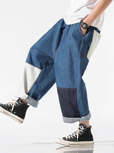 LIXINGHEITANG Harun Pants Mens Summer Japanese Jeans Straight Loose Large Size4