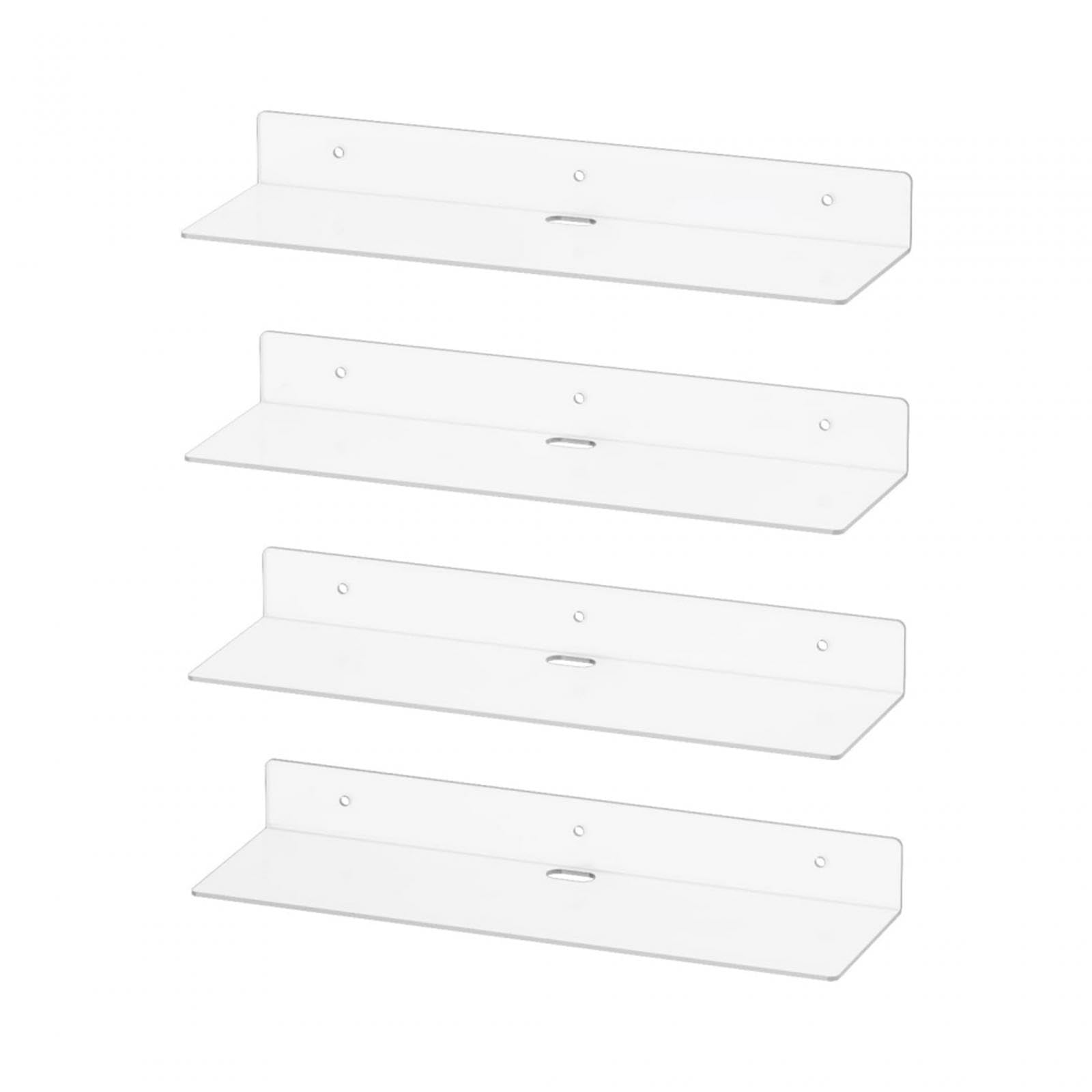 4 estantes de acrílico montados en la Pared, Estante de Pared Transparente, Organizador de Almacenamiento de Pared, estantes flotantes for Sala de Estar dormitorio/573/603